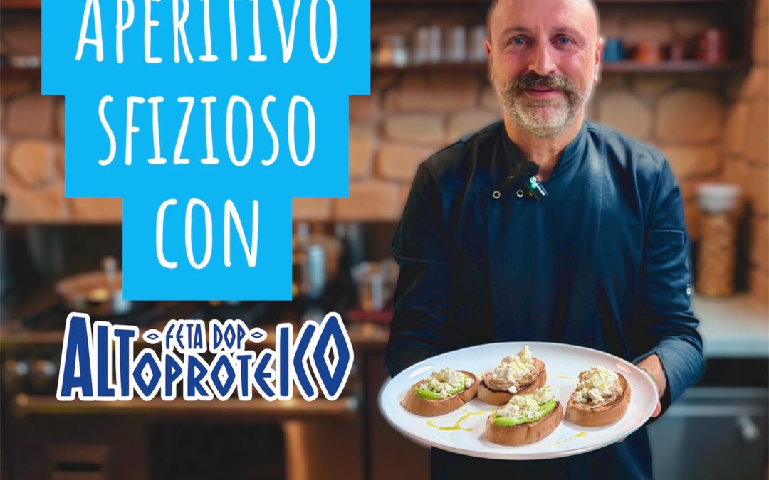 APERITIVO SFIZIOSO CON PANBRIOCHES, CREMA DI CAVOLFIORE CARAMELLATO E FETA DOP ALTOPROTEICO